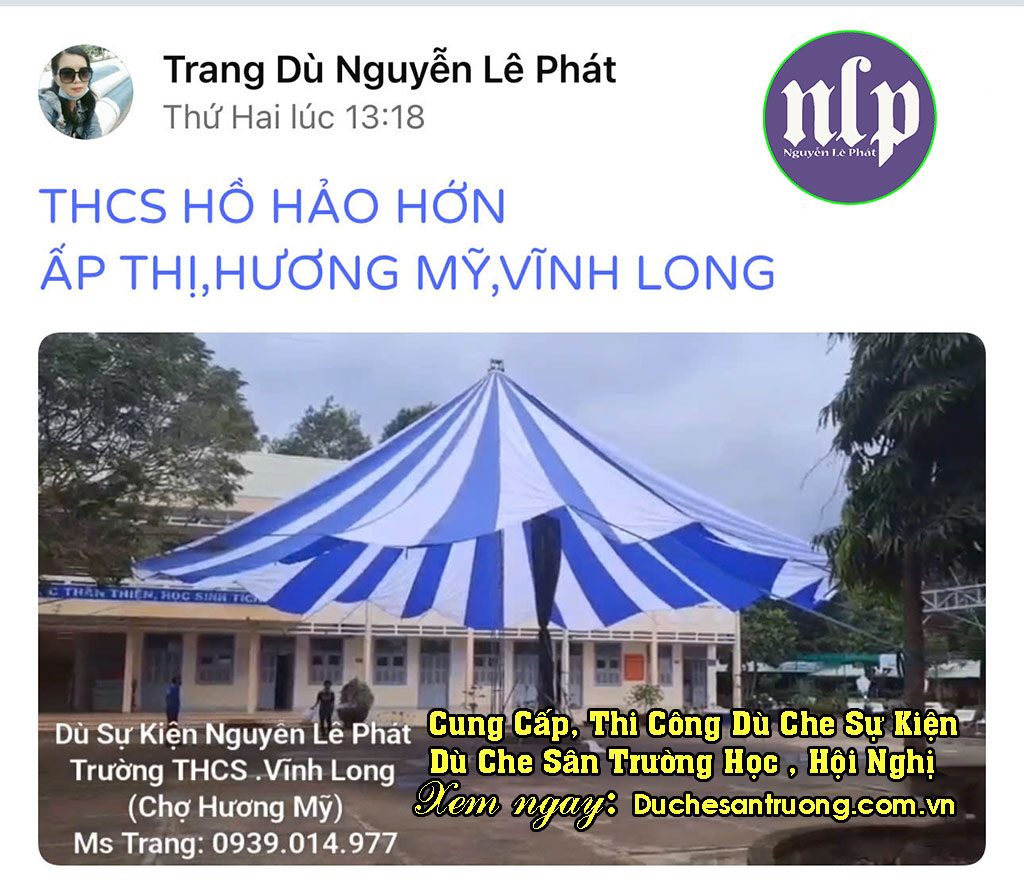 Dù Che Sự Kiện Sân Trường Học Sóc Trăng, Vải Bạt Dù Căng 2 Mái Che Sân Trường Học tại Sóc Trăng