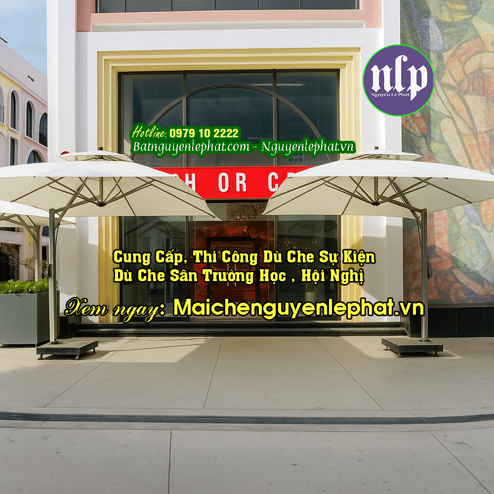 Dù Che Ngoài Trời Cho Cafe 2026 – Thiết Kế Theo Brand, In Logo Sắc Nét