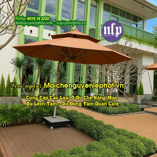 Dù Che Cafe Sân Vườn 2026 – Đẹp, Bền, Chống UV, Giao Lắp Nhanh