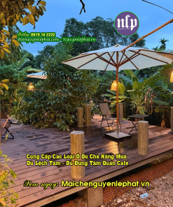 Ô Dù Cafe Sân Vườn 2026 – Xoay 360°, Chống Thấm, Bảo Hành Tận Nơi