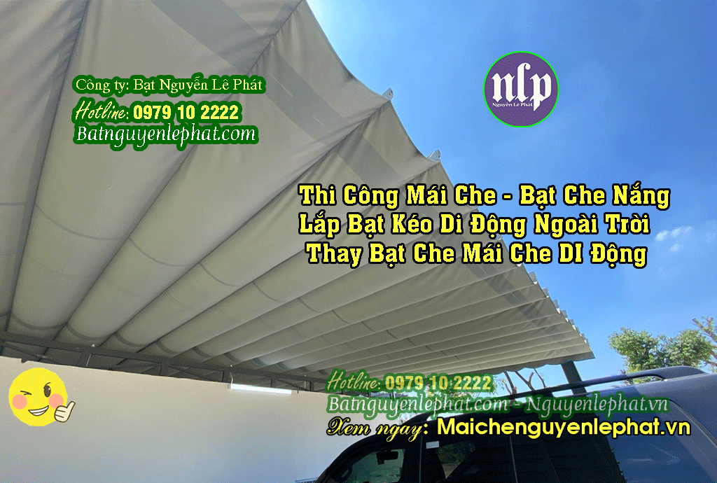 Thay bạt kéo mái che nắng mưa Thay bạt kéo mái che nắng mưa